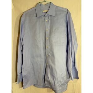 Joseph Abboud Men's Cotton Button Up Long Sleeve Shirt Light Blue 18 1/2 34/35